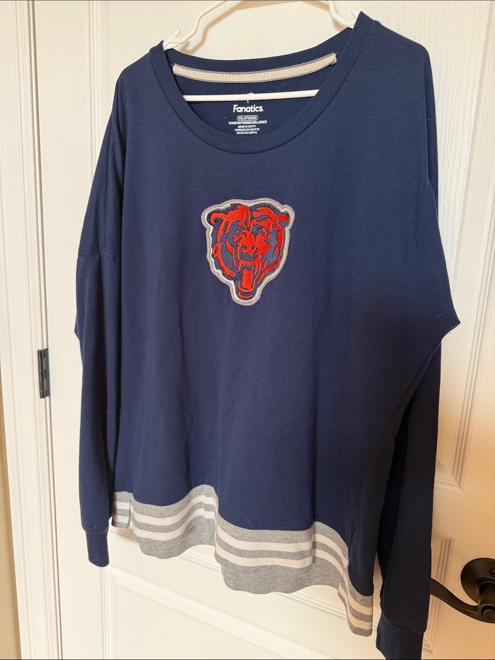 Fanatics Navy Pullover with orange Chicago Bears Patch